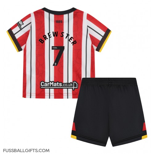 Sheffield United Rhian Brewster #7 Fußballbekleidung Heimtrikot Kinder 2024-25 Kurzarm (+ kurze hosen)